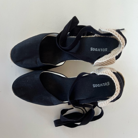 EUC Soludos Marseille Wedge in Black, size 10 - Picture 4 of 11